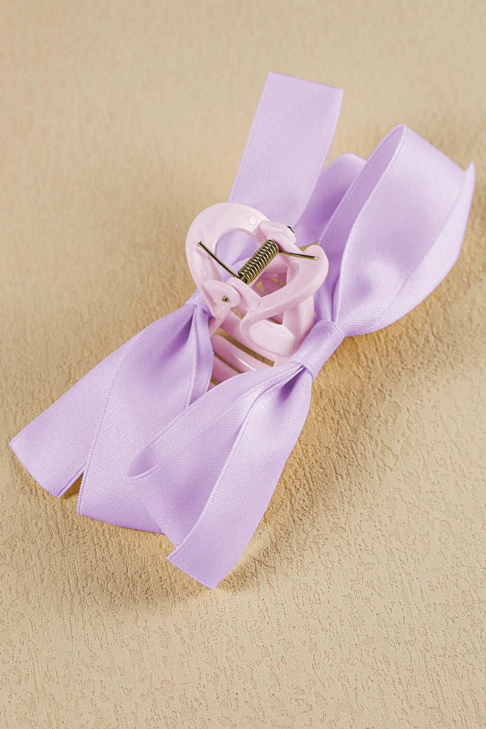 Fiery Red Solid Color Ribbon Bow Decor Hair Clip