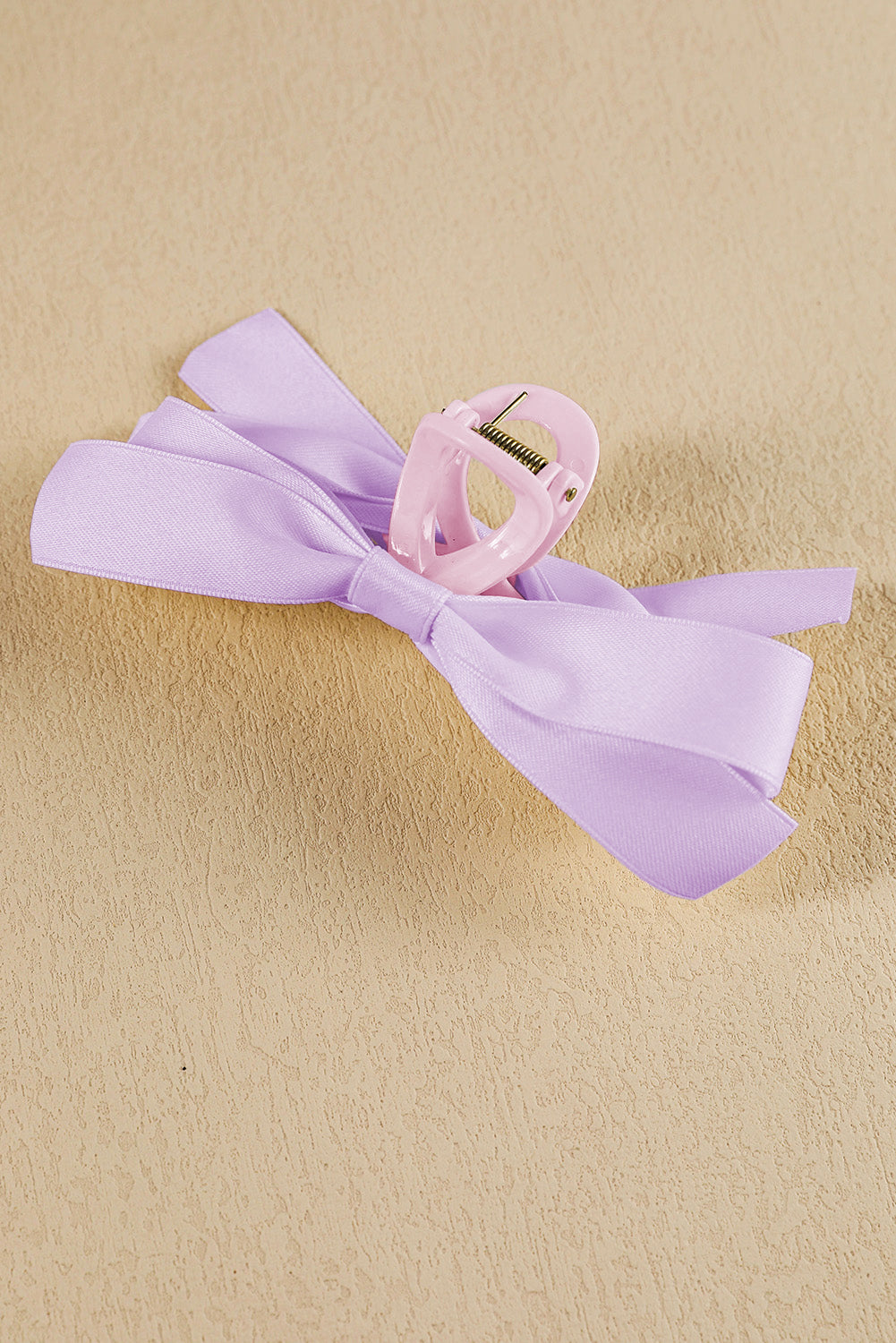 Fiery Red Solid Color Ribbon Bow Decor Hair Clip