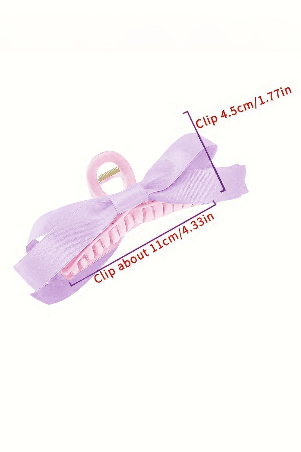 Fiery Red Solid Color Ribbon Bow Decor Hair Clip