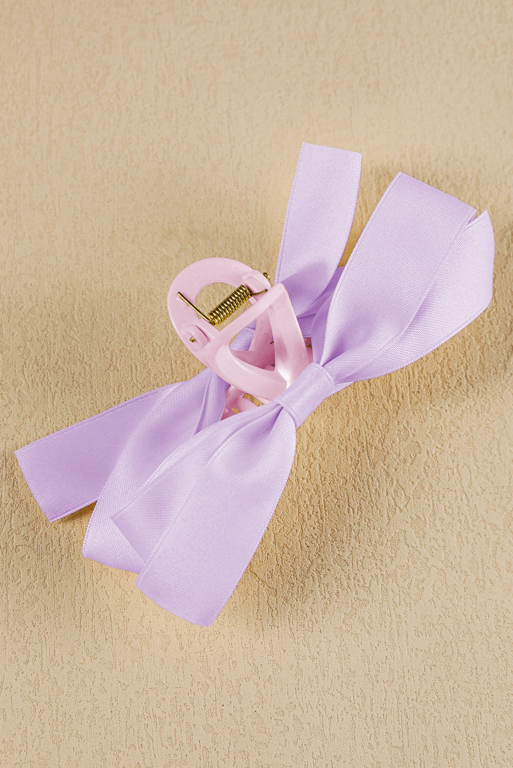Fiery Red Solid Color Ribbon Bow Decor Hair Clip